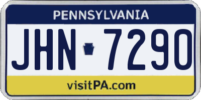 PA license plate JHN7290