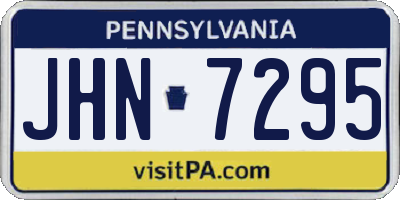 PA license plate JHN7295