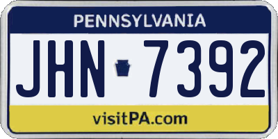 PA license plate JHN7392