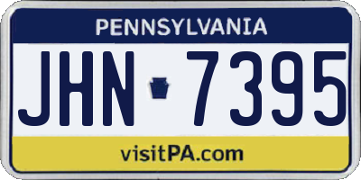 PA license plate JHN7395