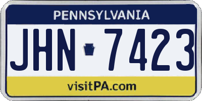 PA license plate JHN7423