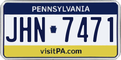 PA license plate JHN7471