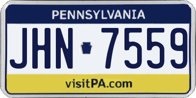 PA license plate JHN7559