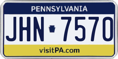 PA license plate JHN7570