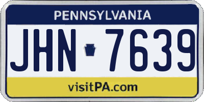 PA license plate JHN7639