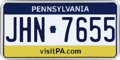 PA license plate JHN7655