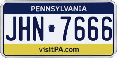 PA license plate JHN7666