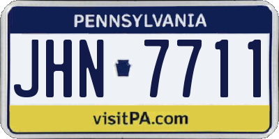 PA license plate JHN7711