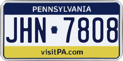 PA license plate JHN7808