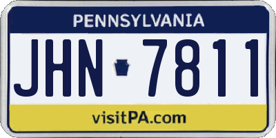 PA license plate JHN7811