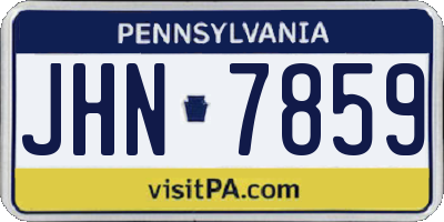PA license plate JHN7859