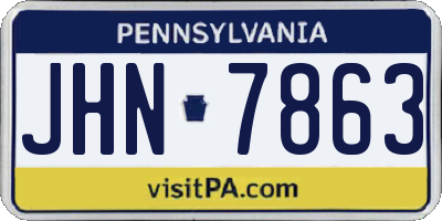 PA license plate JHN7863