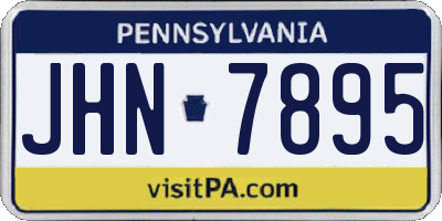 PA license plate JHN7895