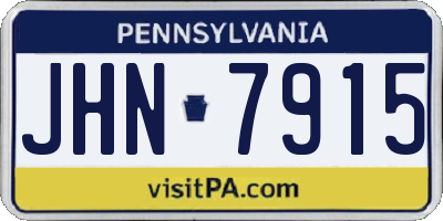 PA license plate JHN7915