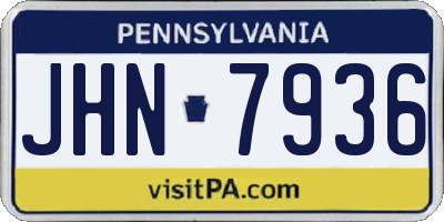 PA license plate JHN7936