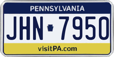 PA license plate JHN7950
