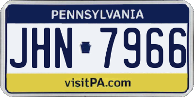 PA license plate JHN7966