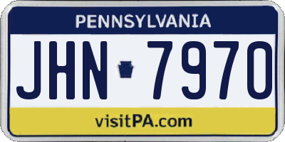 PA license plate JHN7970