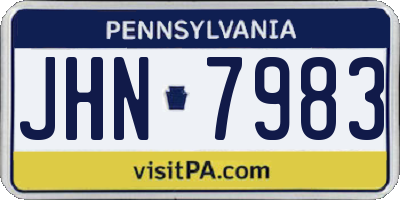 PA license plate JHN7983