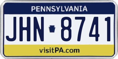 PA license plate JHN8741
