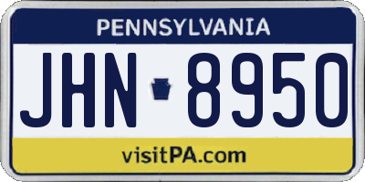 PA license plate JHN8950