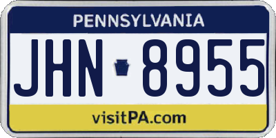 PA license plate JHN8955