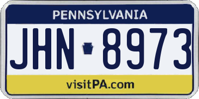 PA license plate JHN8973