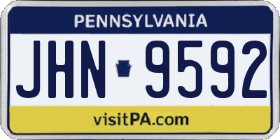 PA license plate JHN9592