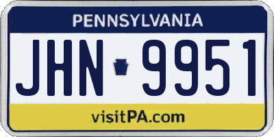 PA license plate JHN9951