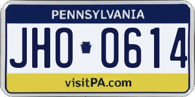 PA license plate JHO0614