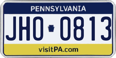 PA license plate JHO0813