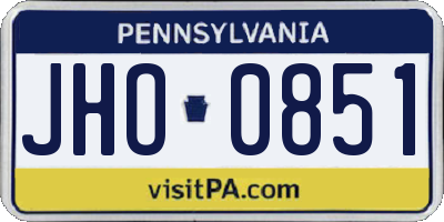 PA license plate JHO0851