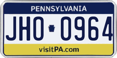 PA license plate JHO0964