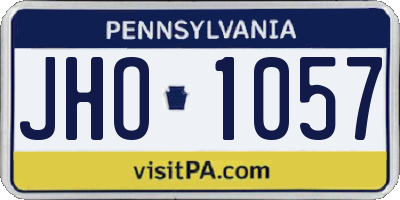 PA license plate JHO1057