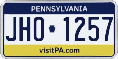 PA license plate JHO1257
