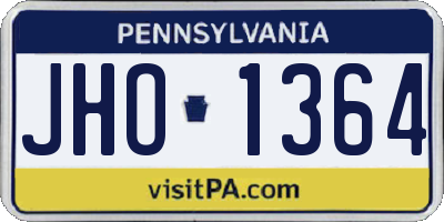 PA license plate JHO1364