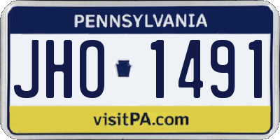 PA license plate JHO1491