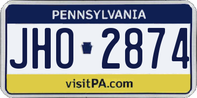 PA license plate JHO2874