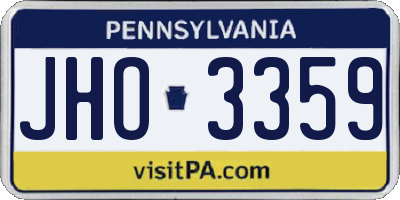 PA license plate JHO3359