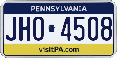 PA license plate JHO4508