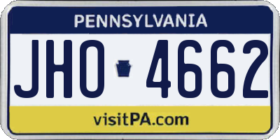 PA license plate JHO4662