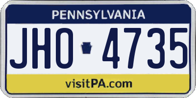 PA license plate JHO4735