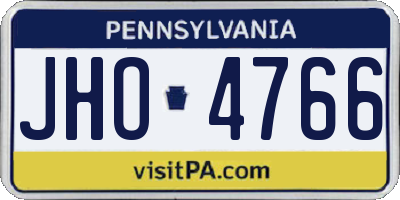 PA license plate JHO4766