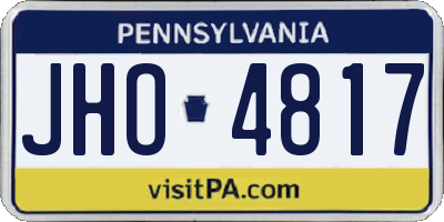 PA license plate JHO4817