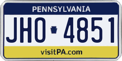 PA license plate JHO4851