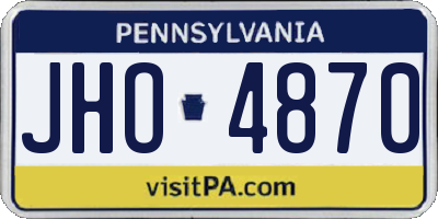 PA license plate JHO4870