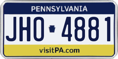 PA license plate JHO4881