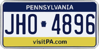 PA license plate JHO4896