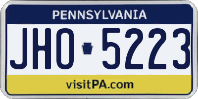 PA license plate JHO5223