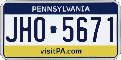 PA license plate JHO5671